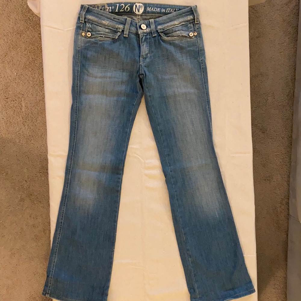 NFY Distressed Low-rise Bootcut Jeans